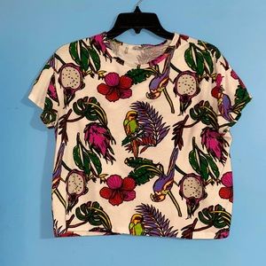 Zara trafaluc tropical crop top